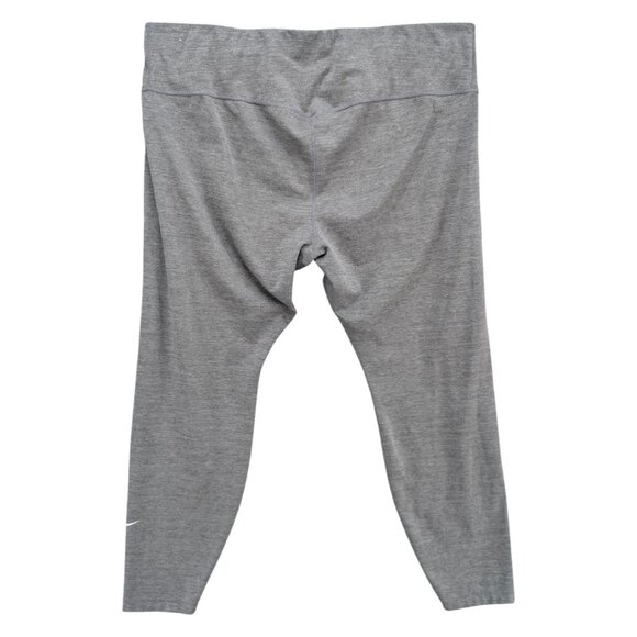 Nike Dri Fit Crop Leggings Womens Light Grey Stretch Pull On Athletic Pant Sz 2X - Picture 2 of 9